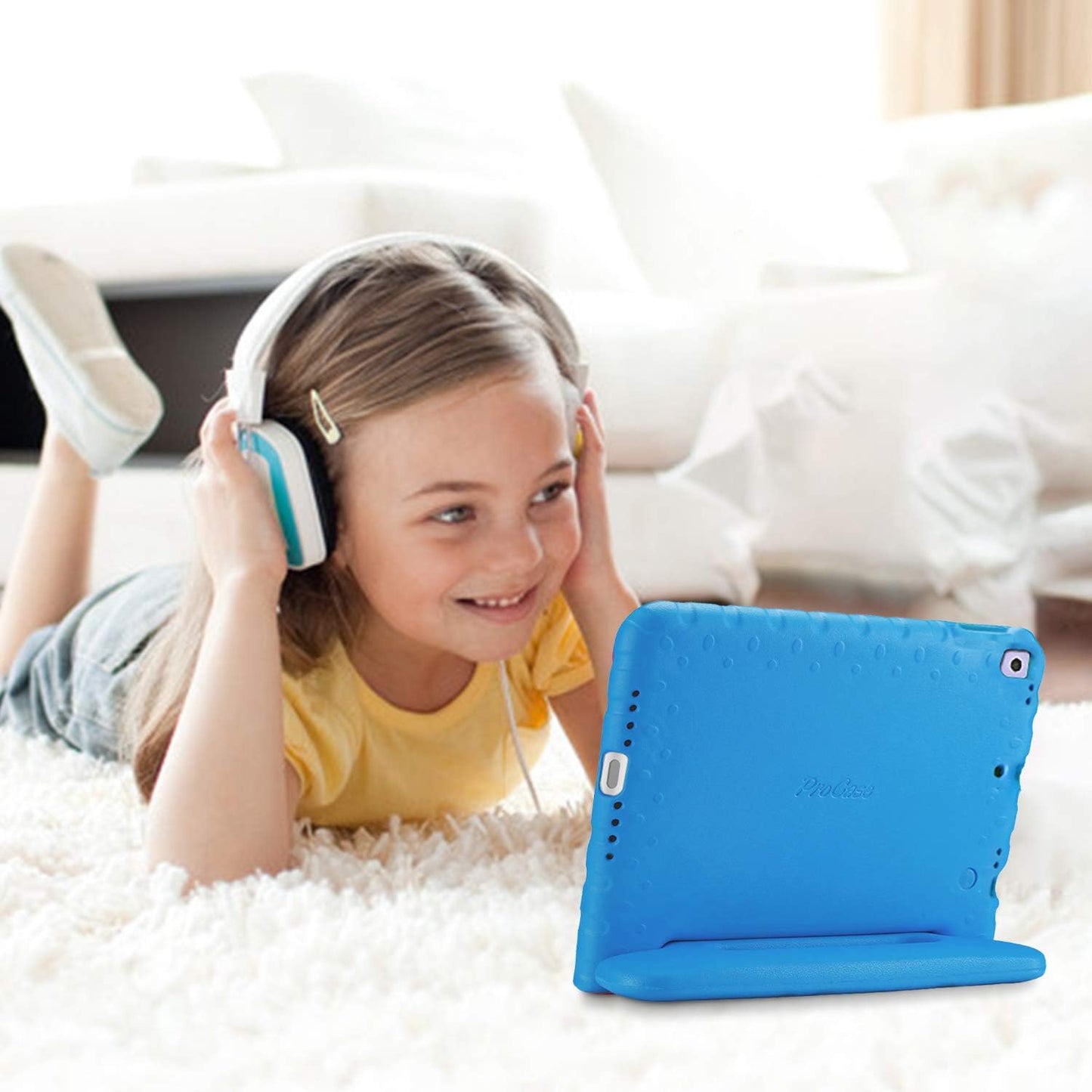 Kids Case for Ipad 9Th Generation/Ipad 8/Ipad 7, Ipad 10.2 Case 2021 2020 2019/Ipad Air 10.5/Ipad Pro 10.5 Kids Case, Shockproof Lightweight Case with Convertible Handle -Blue | 2021, 2020, 2019, Shockproof, Blue